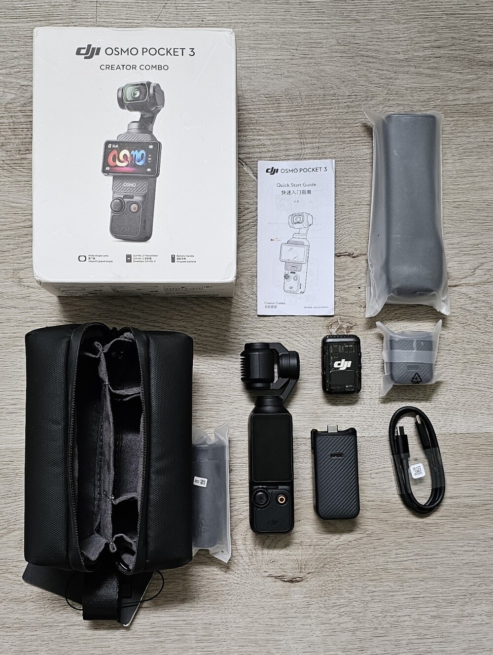DJI Osmo Pocket 3 Creator Combo 4K Camera Mic 2 Accessories Box 256GB